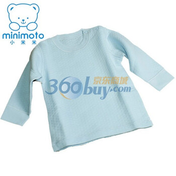 minimoto小米米三层保暖夹丝开肩上衣YU1206 婴儿服 宝宝衣服 儿童服饰 纯棉上装/内衣 天蓝色 110码