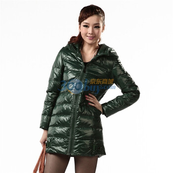 波司登旗下 2011新款 冰洁羽绒服 女式简约时尚中长款 BG11160绿色185/104A(XXXL)