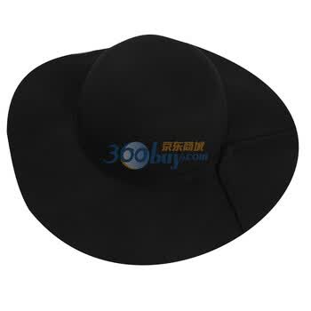 韩都衣舍 韩国2012春季女士新款纯羊毛呢女士大檐帽KC2020 黑色 均码
