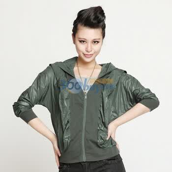 伊思君凯ESBACK 带帽休闲小外套1500230SCA366 墨绿色 L