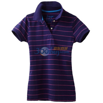 Giordano佐丹奴 Polo 女花色横间弹力修身珠地POLO 01311010 紫罗兰 L