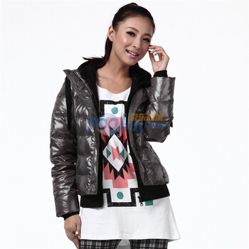 2011新款 雪中飞羽绒服 女针织双帽时尚短款 XR9026 灰色 175/96A(XL)