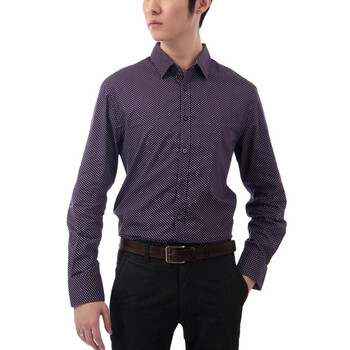 汤尼俊士(TONYJEANS)斜纹星光印花衬 1210105070-27 深紫色 XXL