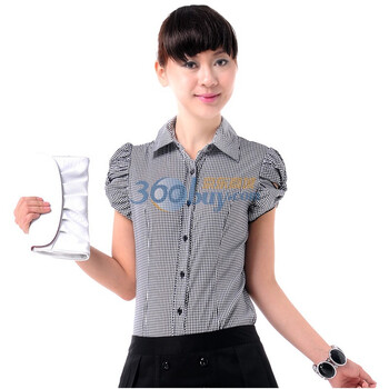 betu百图时尚干练泡泡袖连体衬衫 112B020416 黑色 XS'