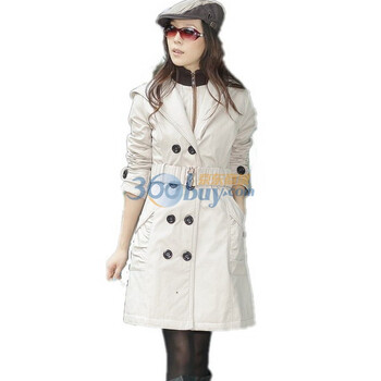 玫斯妮新款女装 长款加厚带帽立领棉衣外套棉服1829 米色 XXL