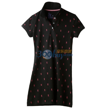 Giordano佐丹奴 Polo 女迷你狮王修身长版POLO 01311014 黑色 L