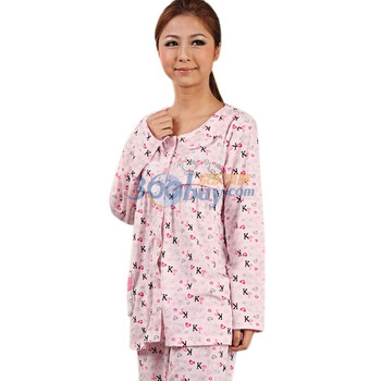 好家猫 春季新款棉质套装HelloKitty女士家居服JYMM914 粉红色 XL