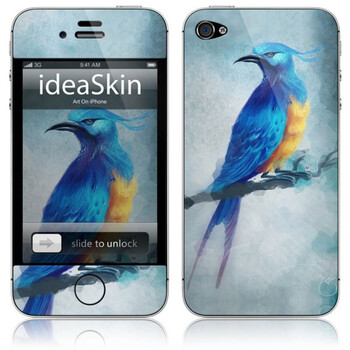 ideaskin 苹果apple iphone 4/4s 蓝鸟 机身贴膜 手机贴纸 保护套 彩膜 手机美容 皮肤 CJHD042162