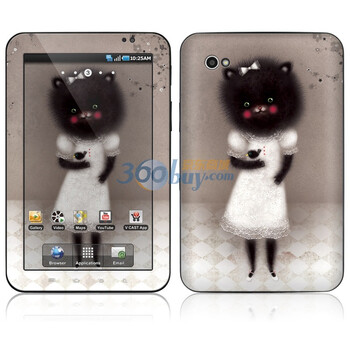 ideaSkin 三星 GALAXY Tab / P1000 / P1010 皮肤 大头黑猫咪 外壳保护套皮贴膜 DBGC241993