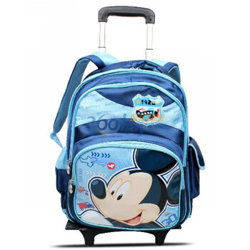 迪士尼/Disney 米奇米妮可拆式儿童拉杆书包 小学生减负书包TR-M0413 蓝色
