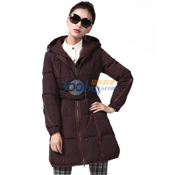 2011新款 雪中飞羽绒服 女针织双帽休闲中款 XR9136 紫色 185/104A(XXXL)