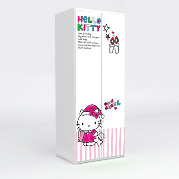 酷漫居 Hello kitty 高档家具 KT蔷薇物语 二门衣柜 家具品牌 儿童家具 爱洛粉红 三门衣柜