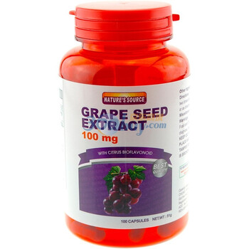 Natures Source自然源泉葡萄籽提取物胶囊510mg×100粒×2瓶