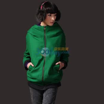 裂帛 秋冬帽尖绣花毛呢外套 帽尖的精灵16120001 绿色 XL