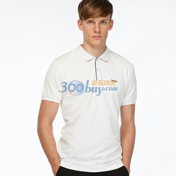 KWALK珠地网眼后领字母绣花素色POLOT恤W