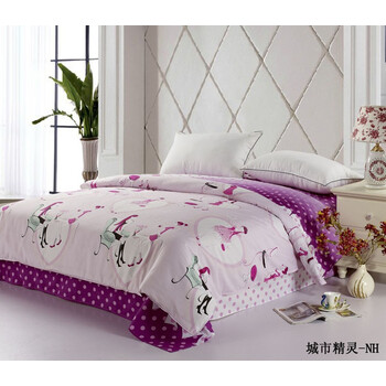 宁好家纺 全棉斜纹印花系列单品-城市精灵 枕套一对0.48米x0.75米