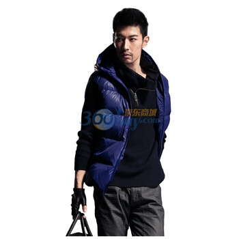 圣迪奥sdeerhe 男装 冬经典百搭休闲羽绒马甲蓝灰1471612 午夜蓝 XXL