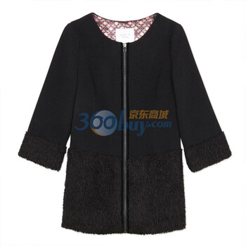 歌莉娅GOELIA外套连衣裙拉链外套1CR6C03W 黑色 L