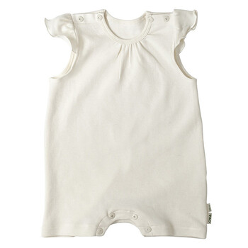乐桃 女宝宝短袖爬服 婴儿哈衣 连体衣 新生儿内衣 婴儿夏装 纯棉 本白色 12-18
