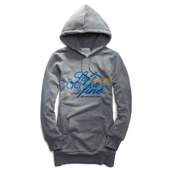 Giordano佐丹奴 外套 女热血青年印花CVC长版卫衣 01391504 灰色 M