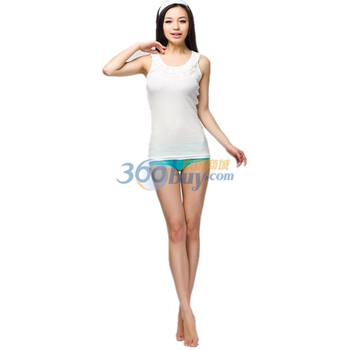 爱帝女士全棉时尚性感蕾丝百搭打底背心6125211211 白色1311 XL