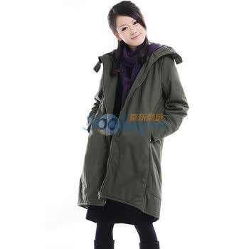 自然逸冬季女装韩版修身大码棉衣9045 军绿色 L