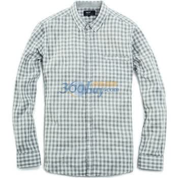 NOP 男装 冬季新品双层面料小格子衬衫 浅灰格 006000006093 XXL