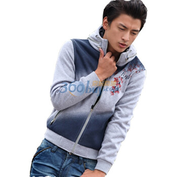 TUOYI2011潮男装新款修身韩版外套卫衣77288灰色XXL