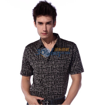 007MonteCarlo时尚商务短袖衬衣11SS00212900 黑色 XXL