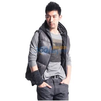 圣迪奥sdeerhe 男装 冬经典百搭休闲羽绒马甲蓝灰1471612 灰色 XXL