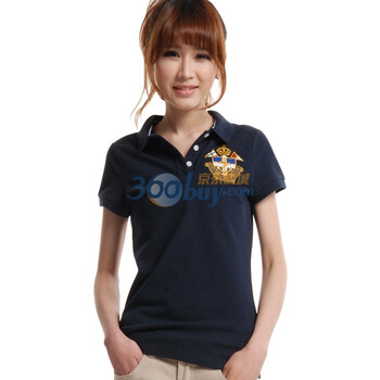 棉花公主 COTTON PRINCESS 春夏款女装棉质修身净色POLO衫 C1H2202 藏青 XL