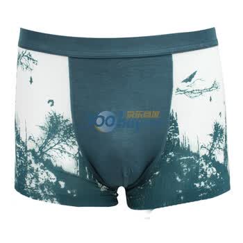 伊维雅/jemis 舒适柔软抗菌保健男士内裤时尚男平角裤u12004 蓝色 XL