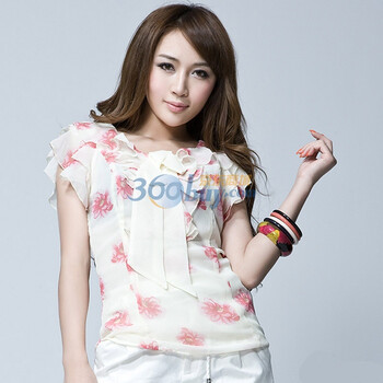 PEACEBIRD太平鸟 COLLECTION花型波点衬衫HQ1020013 米色 XL