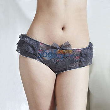 随尔美 Sealbeauty 蝶花情人时尚蕾丝女士内裤同色同码三件套 S605000 深灰色 L