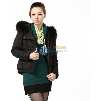 2011新款 冰洁羽绒服 女式经典时尚短款 BG11122 黑色 185/104A(XXXL)