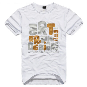 迪尔马奇 2012新品 男士时尚字母印花短袖T恤 DM1126 白色 XXXL