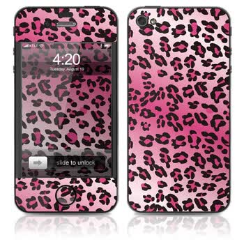ideaSkin iPhone 4 粉色魅惑豹纹 手机外壳保护套皮贴膜 ENCJKA010417