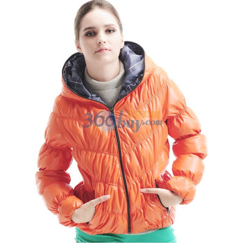 冬装清仓特价百普拉姿BIOPLAZM2011冬装新款品牌羽绒服新款女短款厚外套修身加厚保暖 橘红 XL
