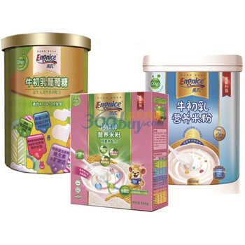 英氏初次添加辅食宝宝套餐 牛初乳纯营养米粉 + 牛初乳葡萄糖+ 钙铁锌营养米粉