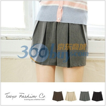 MAYUKI 宽松日韩裙裤腰铜扣车折裤裙1019956 灰色 均码