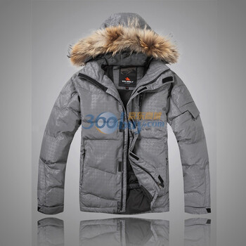 valianly 2011新款男款羽绒服 滑雪服 貉子帽毛防水防风保暖透气保暖2133深灰色54/XXL/185
