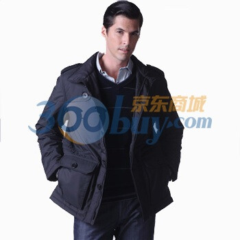 七匹狼男装新雪丽长款棉服棉衣 深灰色 XXXL