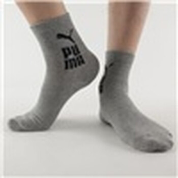 PUMA 彪马 男士提花运动 短袜子精梳棉 中花灰 25-27cm
