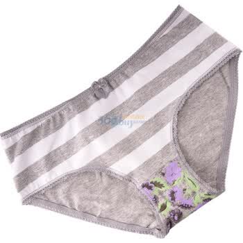 Cotton RepubLic 棉花共和国 蕾丝边 双面伊娃 女式平角内裤 51123026 浅灰色 XL