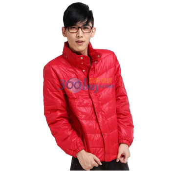唐狮Tonlion冬装男士立领基本款羽绒服111411072406 酒红色 XXL