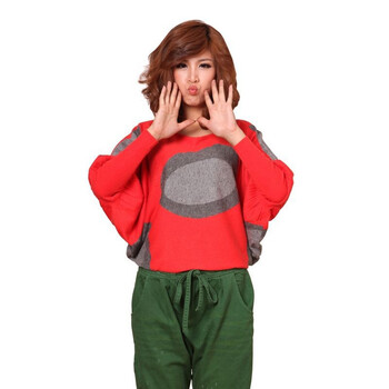 8size 秋冬新品 韩版 女士短款 蝙蝠袖毛衫11AWWHC05