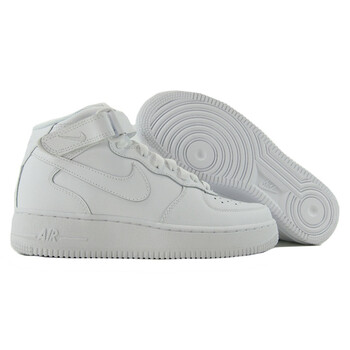 Nike/耐克 314195-113 AIR FORCE 1 MID (GS)全白 CF 女士板鞋 白色 38.5