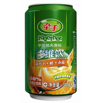 牵手 100%多维饮 310ML*24罐 胡萝卜+橙+木瓜 特价促销（限北京地区购买）