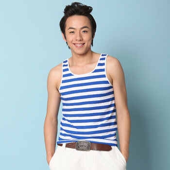 依纷EFENE 家居服背心碧海晴天休闲情侣男士家居服EWR0005 蓝色 XL