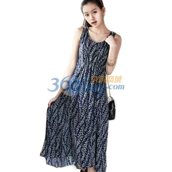 时尚起义 春韩国进口碎花长裙t恤套衫两件套装 女580334 纯白色 one